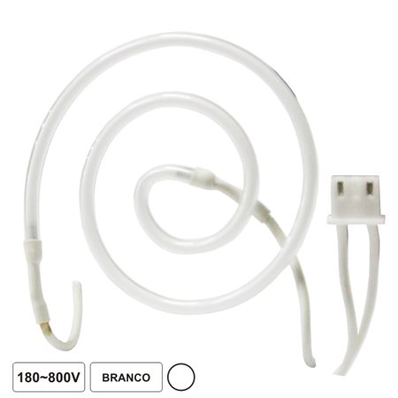 Lâmpada Tubular 180-800V Néon Espiral Branco