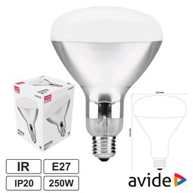 Lâmpada E27 250W Infravermelhos Topo Branco Avide