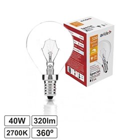 Lâmpada E14 40W Globo Alta Resistência 2700K Dimável Avide