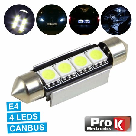Lâmpada P/ Automóvel E4 12V 4 Led Branco Canbus 1X Prok