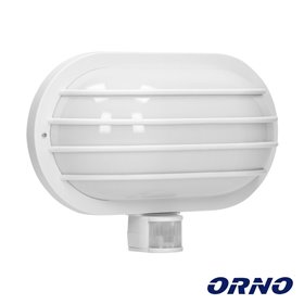 Aplique Oval C/ Sensor Movimentos Pir E27 Ip44 Branco Orno