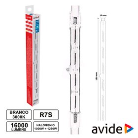 Lâmpada R7S 78Mm 1000W1250W 230V Halogéneo 16000Lm Avide