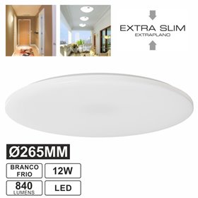 Painel Led Redondo Aplique Slim 12W 26.5Cm 6500K 840Lm