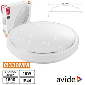 Painel Led Redondo Aplique 18W 330Mm 4000K 1600Lm Avide