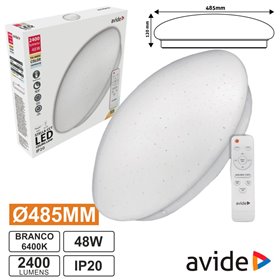 Painel Led Redondo Aplique 48W 485Mm Tri-White 2400Lm Avide