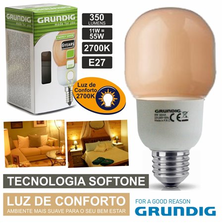 Lâmpada E27 11W55W 230V Eco Tec. Softone 350Lm Grundig