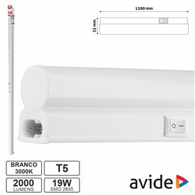 Armadura Led 19W 120Cm Ip20 3000K 2000Lm Avide