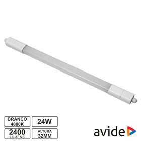 Armadura Led Batten 24W Ip65 4000K 2400Lm 1200Mm Avide