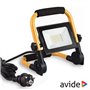 Foco Led 10W 230V 4000K 800Lm Preto Ip65 C/ Suporte Avide