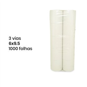 Papel de Computador 6x9,5 - 3 Vias Autocopiativo - 1000 Folhas