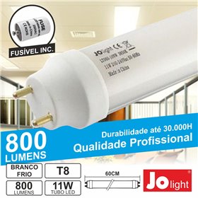 Lâmpada Tubular 11W 60Cm Leds T8 Branco Frio 800Lm Jolight
