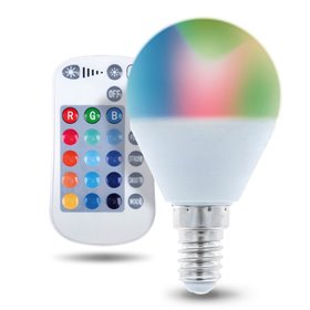 Lâmpada E14 5W 230V Globo Rgbw C/ Comando
