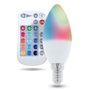 Lâmpada E14 5W 230V Vela Rgbw C/ Comando