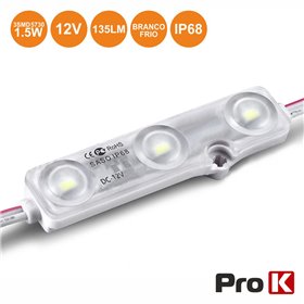 Módulo C/ 3 Leds 5730 1.5W 6000K 135Lm 12V Ip68 Prok