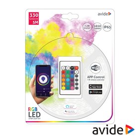 Fita 150 Leds 5050 Rgb 12V 5M Ip65 Wifi + Ir Avide