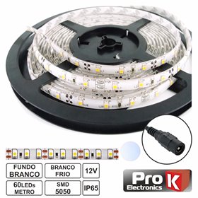 Fita 300 Leds 5050 Impermeável Branco Frio 12V 5M Prok