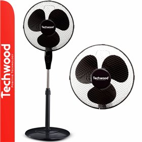 Ventoinha De Chão Preta Ø40Cm Techwood