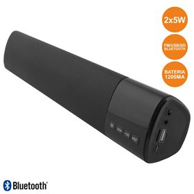 Barra Som S/Fios Usb/Bt/Fm/Sd Bateria 2X5W