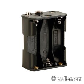 Suporte P/ 6 Pilhas Aa C/ Terminais Clip Velleman
