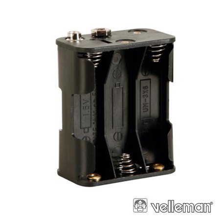 Suporte P/ 6 Pilhas Aa C/ Terminais Clip Velleman