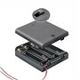 Suporte P/ 4 Pilhas Aaa C/ Tampa E Interruptor
