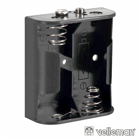 Suporte P/ 2 Pilhas C-Cell C/ Terminais Snap Velleman
