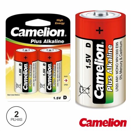 Pilha Alcalina Lr20/D 1.5V 2X Blister Camelion