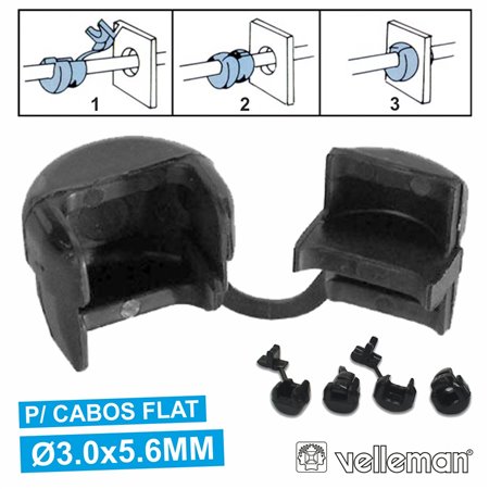 Passa Cabos Flat C/ Ø3X5.6Mm 1.6Mm Velleman