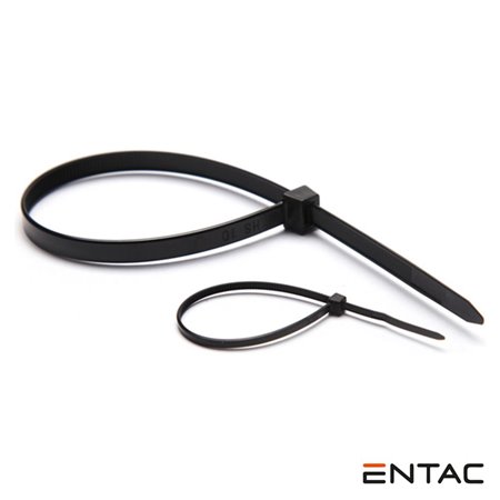 Conjunto 50 Braçadeiras Nylon 4.8X200Mm Preto Entac