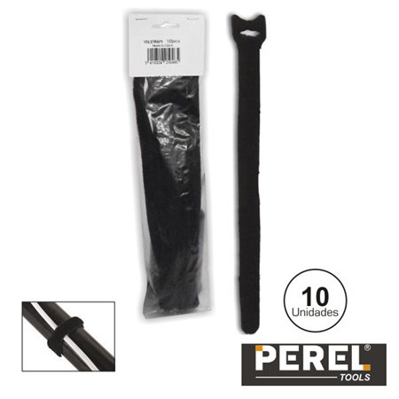Braçadeira Velcro Preta 300Mm 10X Perel
