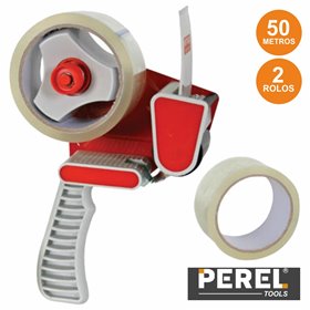 Dispensador De Fita-Cola C/ 2 Rolos Perel