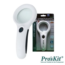 Lupa C/ Iluminação 8 Leds 1 Led Uv Proskit