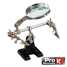 Suporte Articulado C/ Lupa E Pinças Crocodilo Prok
