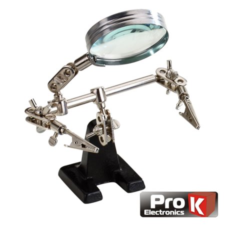 Suporte Articulado C/ Lupa E Pinças Crocodilo Prok