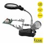 Suporte Articulado C/ Lupa Pinças Suporte Ferro E Led Donau