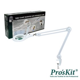 Candeeiro C/ Lupa Bancada 5 Dioptrias 90 Leds 12W Proskit