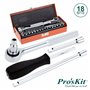 Conjunto De Chave Roquete C/ 18 Bits E Extensor Proskit