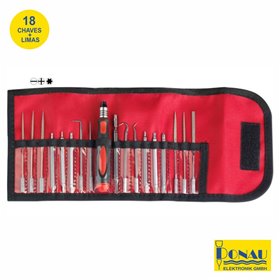 Conjunto De 18 Chaves De Precisão E Limas Donau