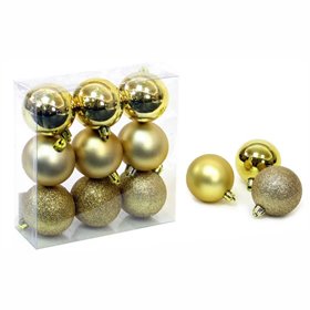 Conjunto 9 Bolas De Natal Douradas