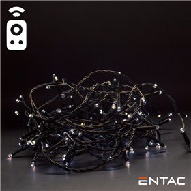Grinalda 50 Leds 3000K Comando Ir 3Xaa 5Mt