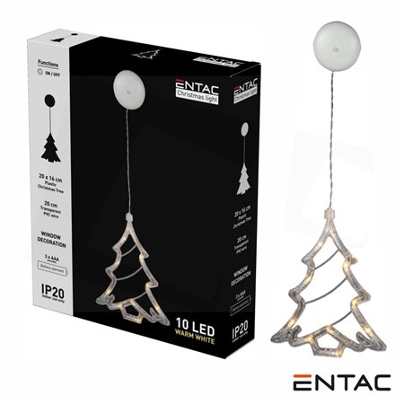 Árvore Decorativo C/ Ventosa 10 Led 3000K A Pilhas Entac