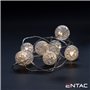 Grinalda 10 Leds 3000K Esferas Plástico 2Xaa 1M Entac