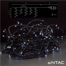 Grinalda 180 Leds 6400K Cortina 4M Entac