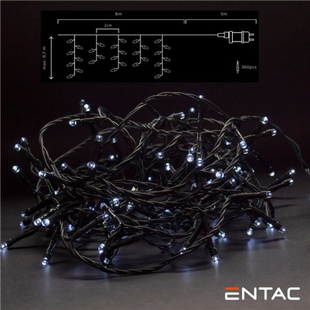 Grinalda 360 Leds 6400K Cortina 8Mt