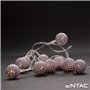 Grinalda 10 Leds 3000K Esferas Metal 2Xaa 1Mt
