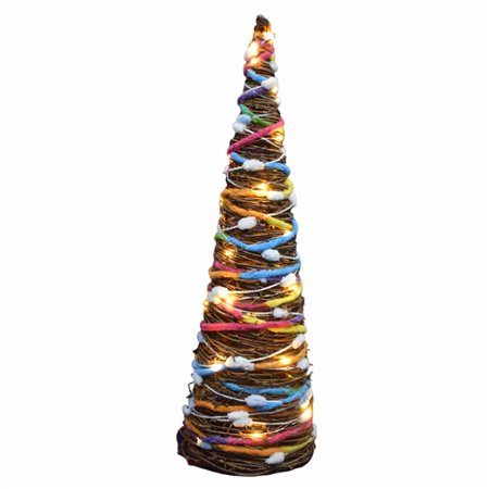 Árvore Decorativa Em Forma De Cone C/ 30 Led 50Cm