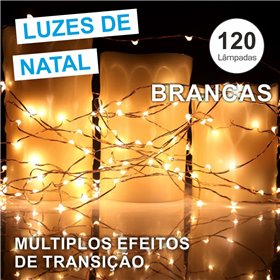Conjunto De Luzes C/ 120 Leds 230V Branco Quente Grundig