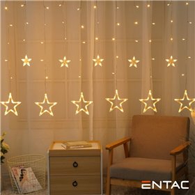 Grinalda 138 Leds Cortina De Estrelas 2X1M C/ Comando Entac