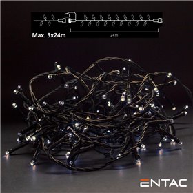 Grinalda 240 Leds 3000K 24M S/ Alimentador Entac