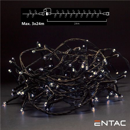 Grinalda 240 Leds 3000K 24M S/ Alimentador Entac